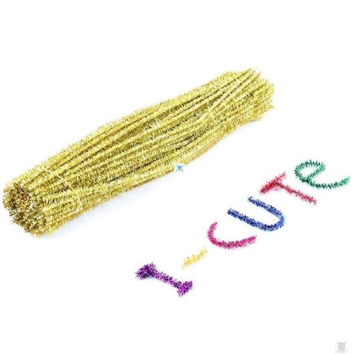 100pcs Glitter Chenille Stems Pipe Cleaners Plush Tinsel Ste