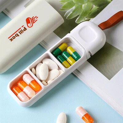 JUSTLANG 3 Compartment Pill Box Daily Pill Organizer Portabl