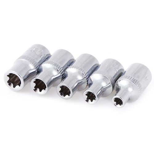 5pcs E-Socket Sockets 1/4 Inch(6.3mm) Torx Star Bit Female E