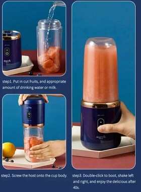 Portable Juicer Cup Smoothie Blender 6 Blade Blender Bottle