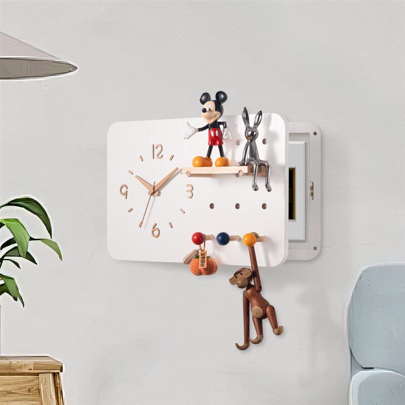 木工小舅 洞洞板电表箱盒遮挡时钟挂画  强配电箱盖板挂钟装饰画,家居饰品,现代装饰画,淘宝优惠券,粉丝福利购,淘宝优惠卷