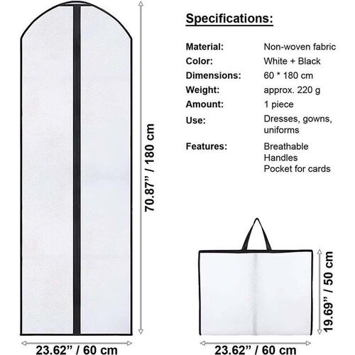 60x180cm Clothes Dust Cover Garment Suit Dress Jacket Clothe