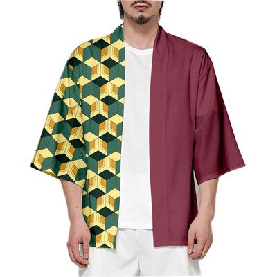 Kostum Cosplay Demon Slayer Kimono Shinobu, kemeja musim pan