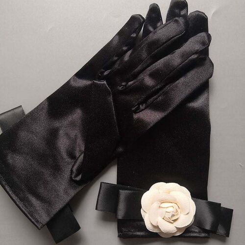 Photography Gloves Black Tea Flower Photo Retro Halloween Sa