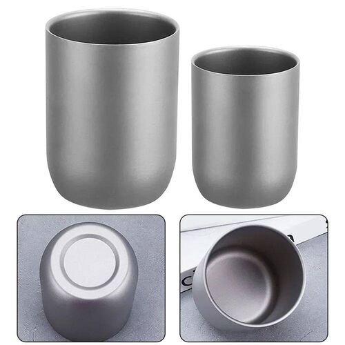 Double Walled Ti Drinking Cup Camping Home Use Outdoor Campi