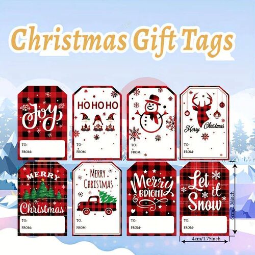 80 Ps Self Adhesive Christmas Gift Tag Xmas Kraft Name Tags