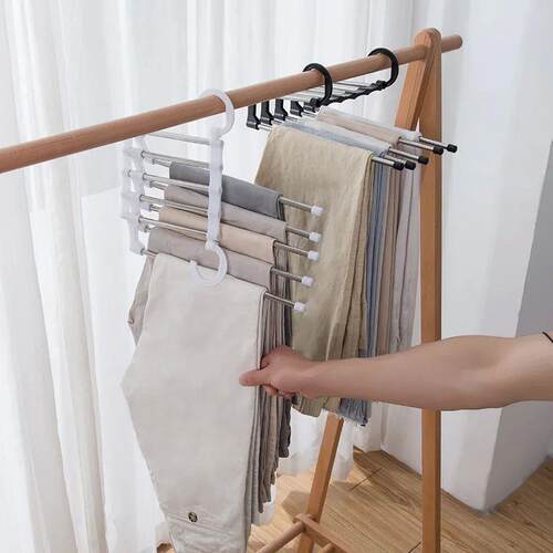 Multi-functional clothes hanger folding pants storage rack c