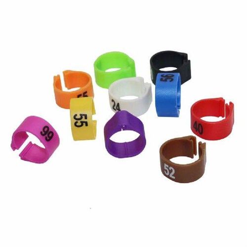 NO.1-100 Digital mark ring 10 Colors 12mm/14mm Bird clip