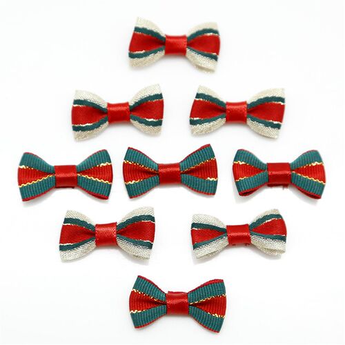 20pcs Red/Green Satin Ribbon Bows For Sewing Christmas Bow T