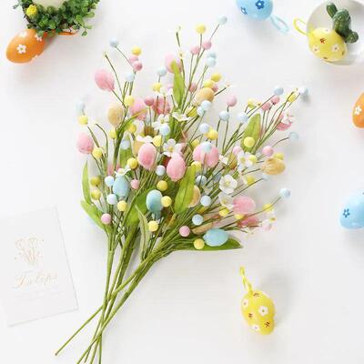Easter Egg Tree Branch Fake Plant 2025 Happy Easter Decorati
