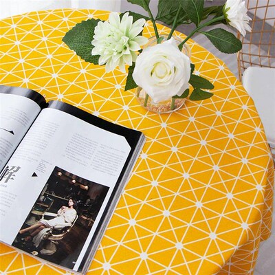 Nordic Round Tablecloths Washable Cotton Linen Dining Table