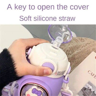 820ml Cute Kids Water Bottles With Straw For Girls
