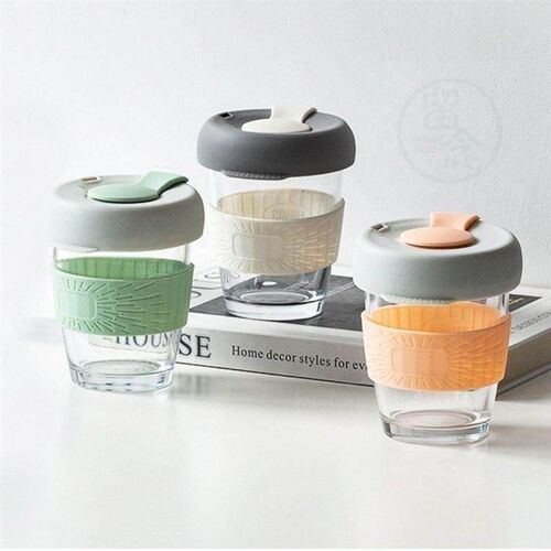 -Coffee accompanying cup ins glass portable cup anti-scaldin
