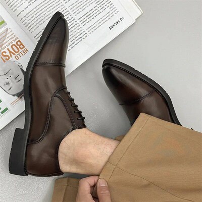 2025 Three Joint Mens Leather Business Casual Dress British