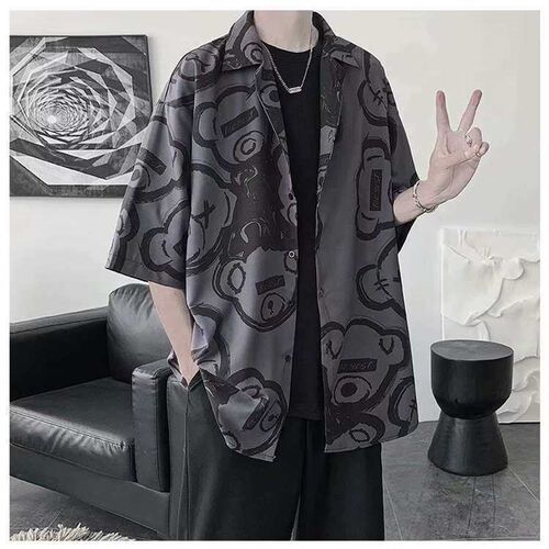 Thin Ice Silk Short-sleeved Shirt for Boys Summer Loose Half