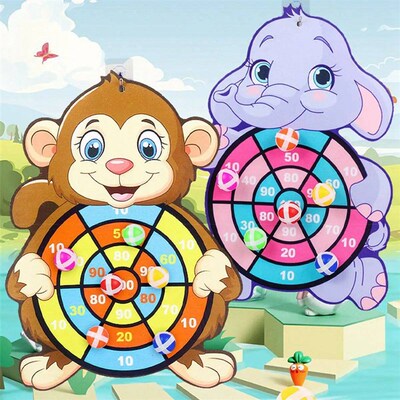 Children Cartoon Animal Dart Board y Ball Educational Toy Di