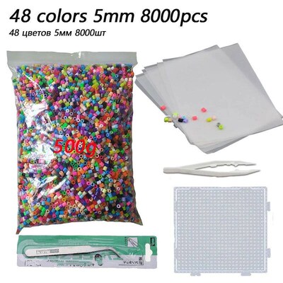 500g 8000pcs 5mm Hama Beads (1 Template+3 IronPaper+2 Tweeze