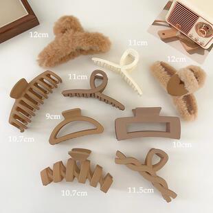 发夹Hot Sale Solid Color Claw Clip Large Barrette Crab Hair