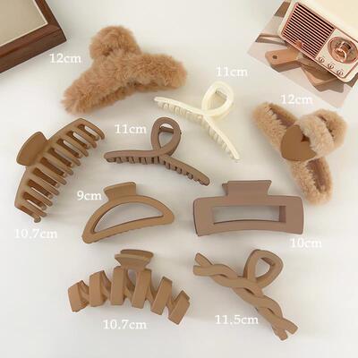 发夹Hot Sale Solid Color Claw Clip Large Barrette Crab Hair