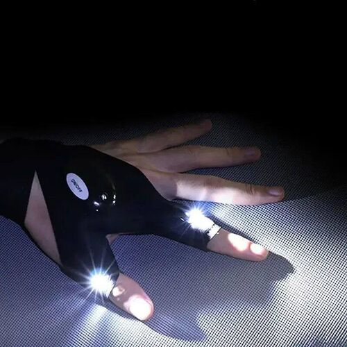 Night Light Fingerless Glove Waterproof Led Fishing Gloves C