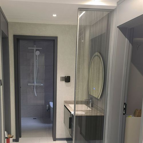 夹丝钢化玻璃定制玄关屏风浴室隔断层夹胶艺术玻璃推拉移门