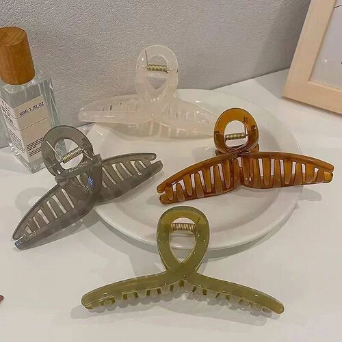 13cm Plastic Transparent Large Size Hair Claw Fashion Women