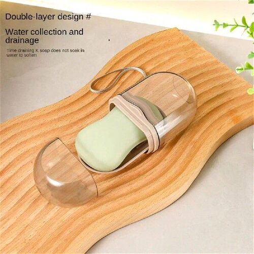 Portable Transparent Soap Box Waterproof with Cover Soap