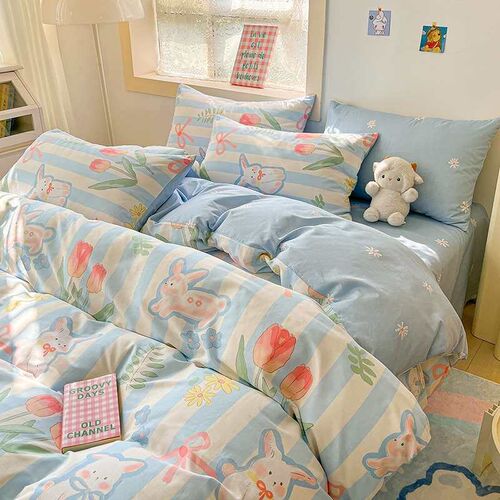 Ins Love Cotton Four-piece Set Small Fresh Cotton Quilt Cove