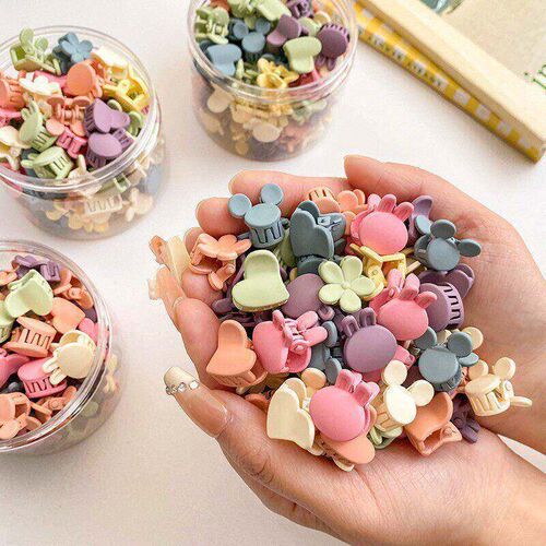 30/50PCS Set Girls Cartoon  Colorful Flower Mini Hair Claws