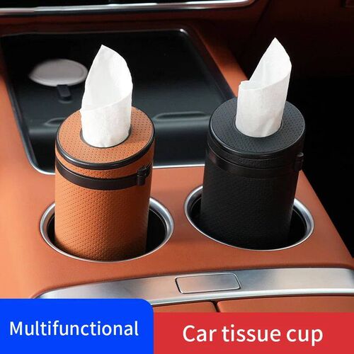 Multifunction Car Tissue Box ver Holder Auto Round Paper Tub