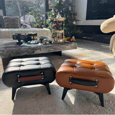 Low stool; Shoe bench; Leather stool; Footstool; Sofa stool