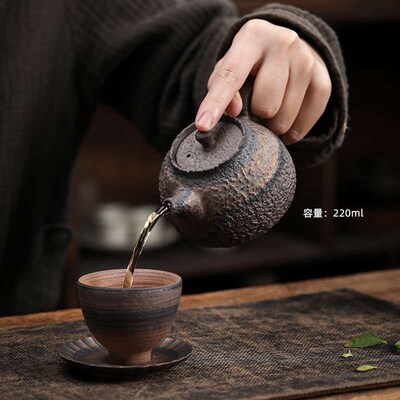 Stone grain is the pot handmade retro stoneware small teapot