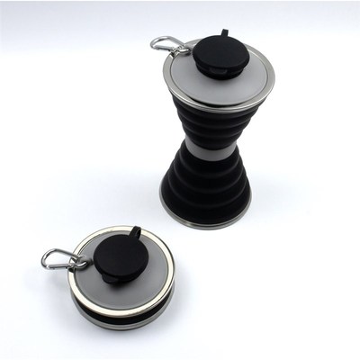 500ML Silicone Water Bottle Cup Foldable Leak Proof Portable