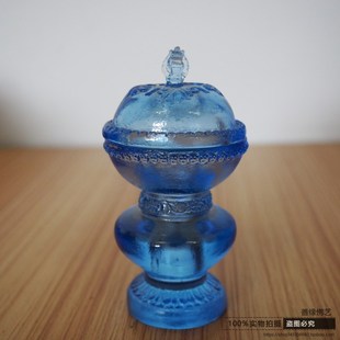 供水杯古法琉璃小托巴 颅器甘露水杯供桌摆件家用供奉藏传用品