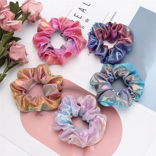 Glitter Lady Hair Scrunchies Ring Elastic Hair Bands Pure Co
