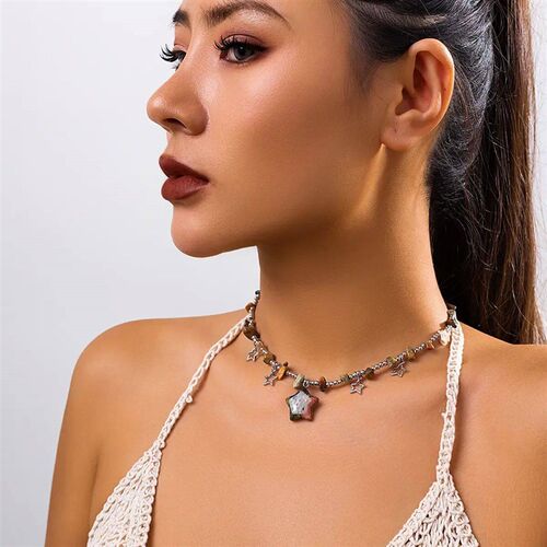 Boho Kpop Colorful Irregular Natural Stone Hollow Star