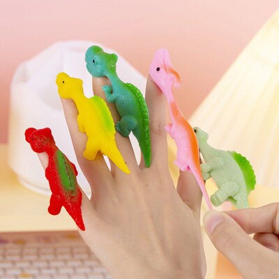 Ejecting Dinosaur Finger Turkey Slingshot Stress Relief Crea