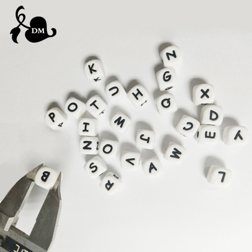 1pcs Square Silicone teething Bead Hollow Alphabet Star Hear