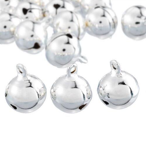 2023 New Christmas Oval Bells Charm Sliver Plated Pendant Di