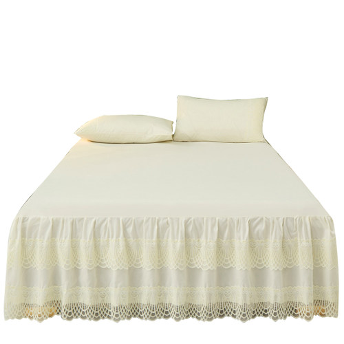 公主风蕾丝花边薄款床裙单件1.5米1.8x2m防滑床罩床围床垫保护