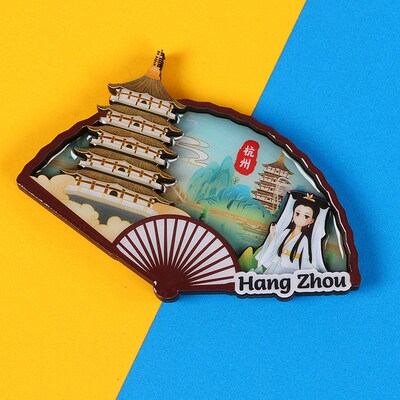 Fridge Magnet China travel Hangzhou resin refrigerator paste