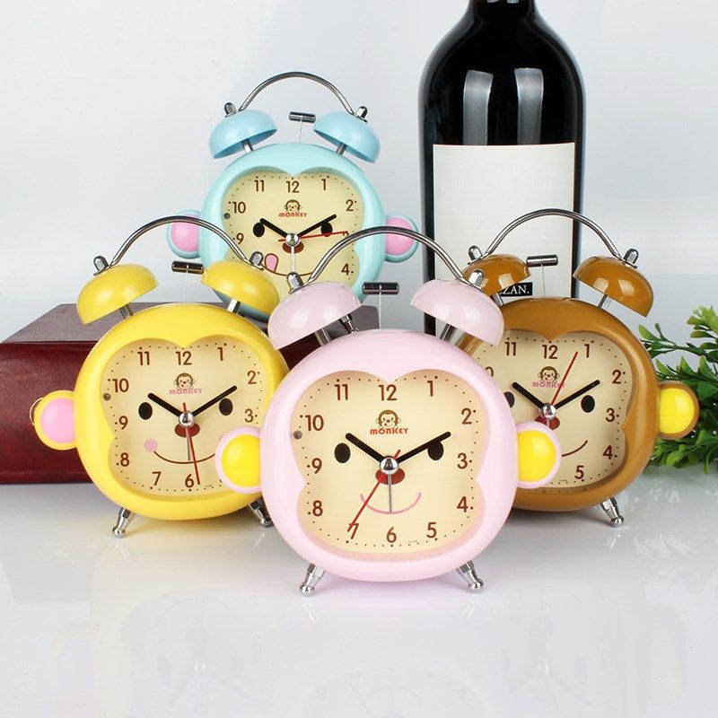 打铃金属学生儿童卡通创意静音夜灯卧室床头小闹钟座钟,家居饰品,台钟/闹钟,淘宝优惠券,粉丝福利购,淘宝优惠卷