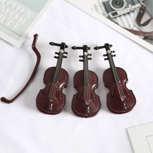 Mini Violins Ornament Miniature Violins Model with Stand Cas