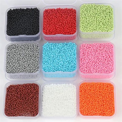 4000pcs 2mm Boxed Czech Glass Seed Beads Small Loose Waist B