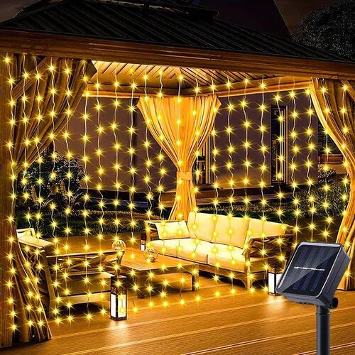 Solar Curtain Light Outdoor Waterproof Solar Fairy Garland S
