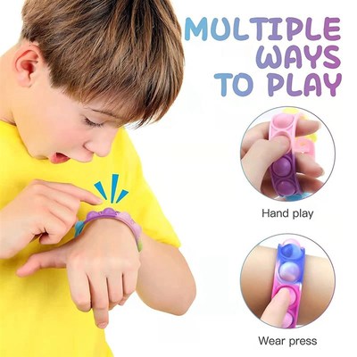 32Pcs Pop Bracelet Fidget Toy Wearable Fidget Bracelets Push