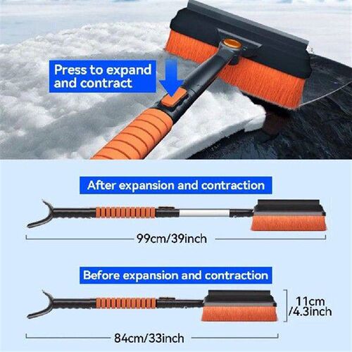1 Set Universal Snow Shovel Brush Telescopic Car Glass