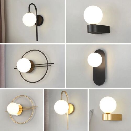Minimalist LED Wall Lamp for Bedside Bedroom Indoor Glass Ba