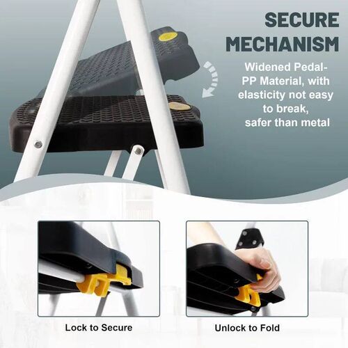 4 Step Ladder, Folding Step Stool with Tool Platform, Sturdy