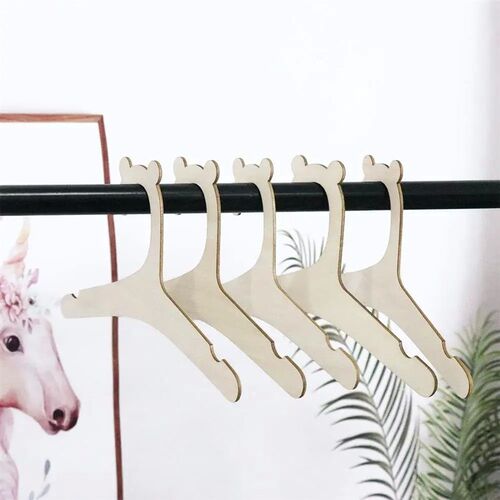 10/5Pcs Wooden Hanger For Baby Clothes Natural Wood Bear Sha